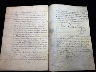 1828 French Royal Notarial Document King Charles X Property Sale Act Official Stamps