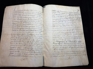 1828 French Royal Notarial Document King Charles X Property Sale Act Official Stamps