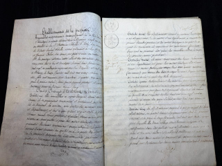 1828 French Royal Notarial Document King Charles X Property Sale Act Official Stamps