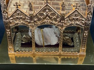 Gilded bronze reliquary with the relics (huge part) of Saint Lazarus ...