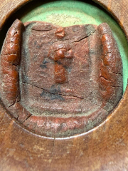 Antiquarian Reliquary Medallion Containing an Early Wax Seal Fragment Reference to the Ring of Saint Louis Saint-Denis Tradition