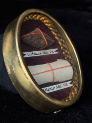 Authentic Large Theca Reliquary of Saint Melania the Elder and Saint Melania the Younger Containing Large Relics of Two of the Greatest Desert Mothers of Early Christianity