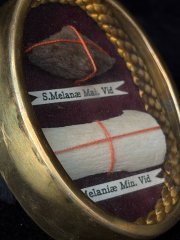 Authentic Large Theca Reliquary of Saint Melania the Elder and Saint Melania the Younger Containing Large Relics of Two of the Greatest Desert Mothers of Early Christianity