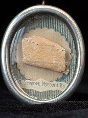 Authentic Sterling Silver Theca Reliquary of Saint Gregory of Nyssa Containing an Exceptional Relic of the Great Cappadocian Father