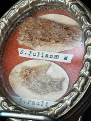 Authentic Sterling Silver Theca Reliquary of Saints Paul and Juliana Containing Rare Relics of Two Palestinian Martyrs of the Early Church