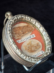 Authentic Sterling Silver Theca Reliquary of Saints Paul and Juliana Containing Rare Relics of Two Palestinian Martyrs of the Early Church