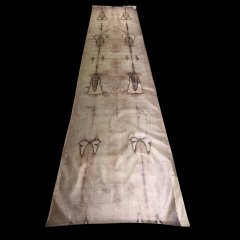 RESERVED - Exceptional Linen Reproduction of the Holy Shroud of Turin, Presented to Pope Benedict XVI by Cardinal Marco Cé Vatican, 11 March 2006