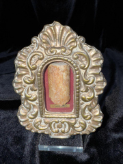 Exquisite 19th Century Reliquary with the Sacred Relics of Saint Cornelius the Centurion, Martyr with original episcopal authentication document, 1866