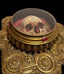 Gilded reliquary with part of the Head of St. Babylas of Antioch ...
