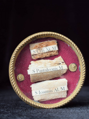 Gilt Theca Reliquary with the Relics of Three Great Holy Unmercenary Healers Saint Pantaleon the Great Martyr, Saint Cyrus of Alexandria, and Saint John of Alexandria