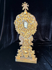 Gilt Bronze Reliquary with a Major Relic of Saint Basil the Great An Exceptional Reliquary Containing a Rare and Large Relic of One of the Greatest Fathers and Doctors of the Church
