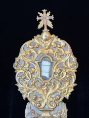 Gilt Bronze Reliquary with a Major Relic of Saint Basil the Great An Exceptional Reliquary Containing a Rare and Large Relic of One of the Greatest Fathers and Doctors of the Church