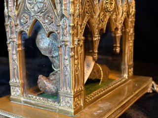 Magnificent 19th Century Gilded Bronze Gothic Reliquary with a Major ...