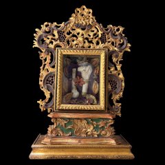Monumental Baroque Altar-Reliquary with Major Relics of Saints Cosmas and Damian Extraordinary Reliquary Containing Exceptional Relics of the Holy Unmercenary Physicians