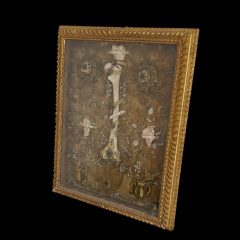 Monumental Gilded Reliquary Frame with Relics of the Great Fathers of the Church and Apostles to the Slavs