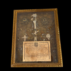 Monumental Gilded Reliquary Frame with Relics of the Great Fathers of the Church and Apostles to the Slavs