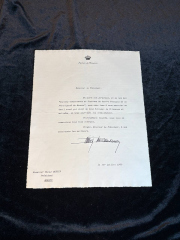 Prince Rainier III Monaco Signed Letter 1960 Palais de Monaco Royal Autograph.
