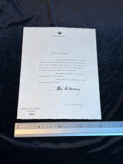 Prince Rainier III Monaco Signed Letter 1960 Palais de Monaco Royal Autograph.