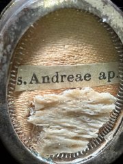 Relic of Saint Andrew the Apostle in pure sterling silver reliquary