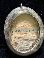 Relic of Saint Andrew the Apostle in pure sterling silver reliquary