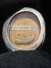 Relic of Saint Luke the Evangelist in pure sterling silver reliquary