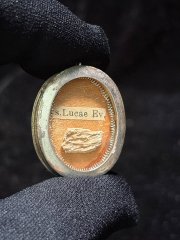 Relic of Saint Luke the Evangelist in pure sterling silver reliquary