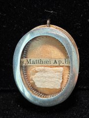 Relic of Saint Matthew the Apostle and Evangelist in pure sterling silver reliquary