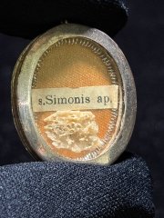 Relic of Saint Simon the Apostle in pure sterling silver reliquary