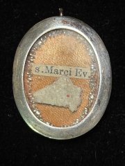 Relic of Saint Mark the Evangelist in pure sterling silver reliquary