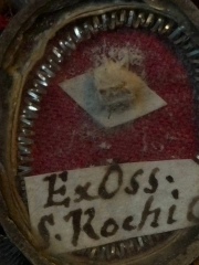 Sterling silver theca - reliquary with relic of St. Roch, Confessor